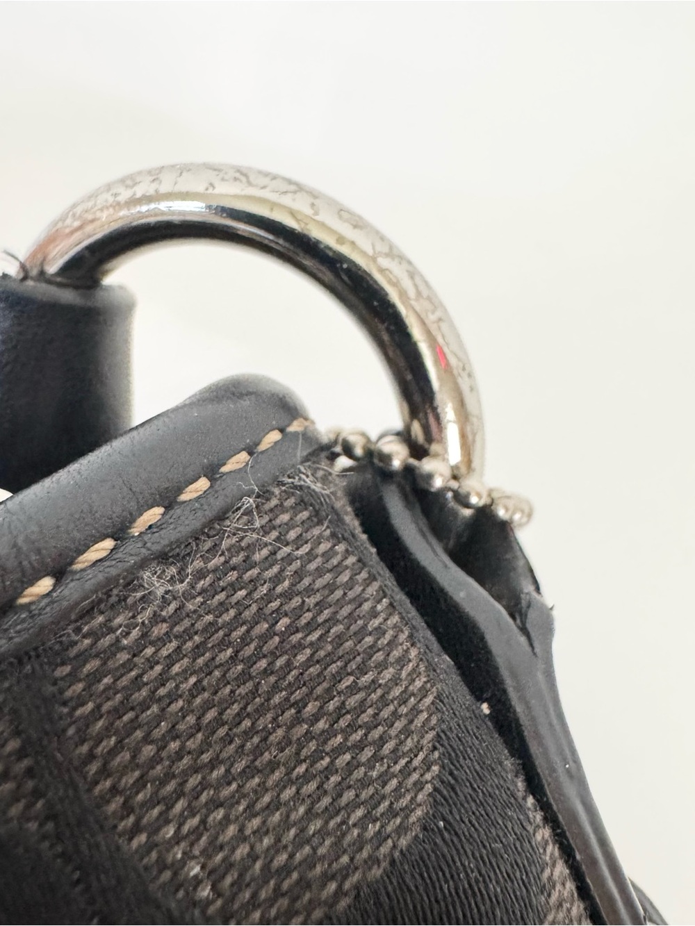 Vintage Coach Soho Signature Slim Jacquard Duffle Hobo Shoulder Bag Black #3577 - Picture 16 of 16